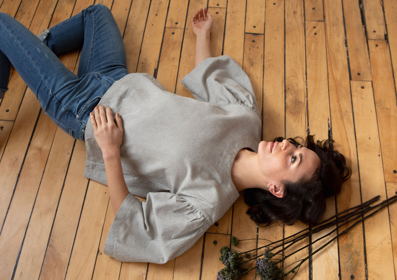 aidazardoost-Zoha volume sleeve crop top