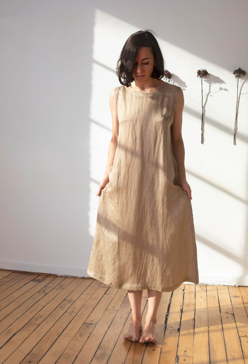 The Freya Dress - handmade sustainable linen dress - Aida Zardoost