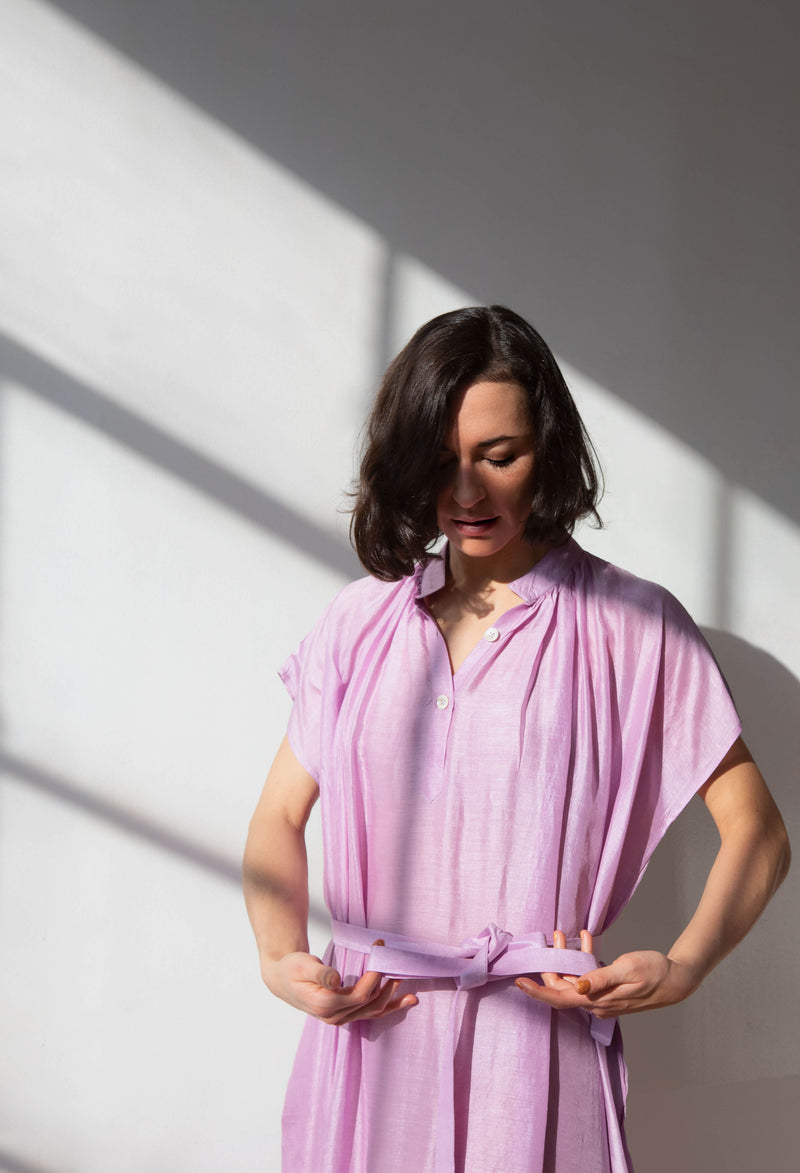 The Lalita Dress | Belted Midi Kaftan Dress - Aida Zardoost